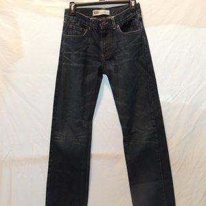 Boy's Levis Sz 16 Jeans 514 Slim Straight Leg Jeans Dark Wash Zip Fly